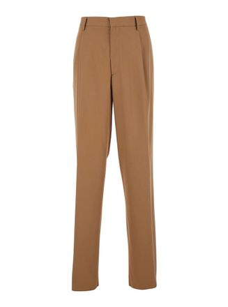 Lardini Brown Regular Pleated Pants