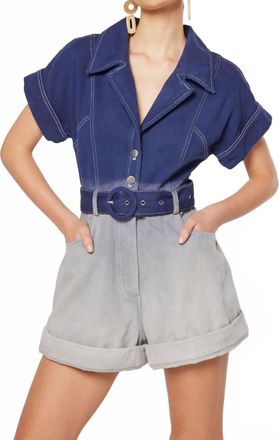 Elliatt Leto Denim Playsuit In Navy