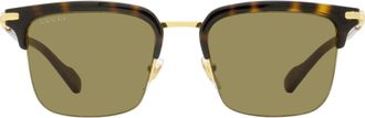 Gucci GG1363S Semi-Rimless Browline Sunglasses - Brown