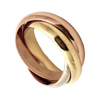 Cartier Trinity Pink Gold White Gold Yellow Gold Yellow Gold (18K) Pink Gold (18K) White Gold (18K) Band Ring (Pre-Owned)