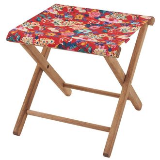 Vent de Boh&egrave;me Taburete plegable de eucalipto y tela outdoor floral