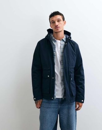 Jack & Jones parka con cappuccio navy-blu navy