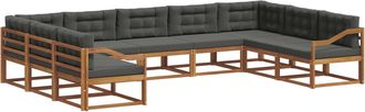 vidaXL Conjunto De Sof&aacute;s De Exterior 9 Uds. Natural Y Antracita Vidaxl