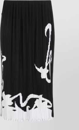 Lanvin pleated long skirt abstract pattern