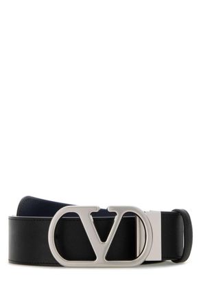 Valentino Garavani Black Vlogo Reversible Belt