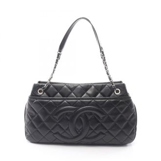 Chanel Matelasse Black Grained Calfskin Handbag Tote Bag (Pre-Owned)