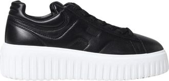 Hogan Platform Leren Sneakers - Dames - Sneakers - Zwart - 37 1/2 EU - Leer - Schoenen