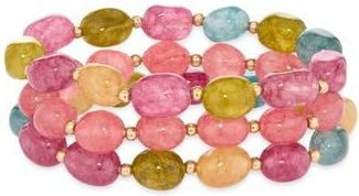 Natasha Set of 3 Beaded Stretch Bracelets in Blush/Multi at Nordstrom Rack