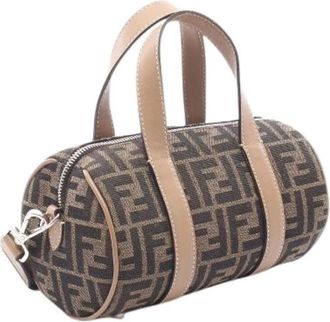 Fendi Pre-owned Zucca 2Way Handbag - Dames - Vintage Mini Tas - Beige - ONE Size - Leer - Vintage
