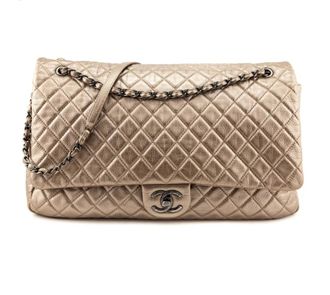 Chanel Metallic XXL Airplane Travel Flap Bag Size XXL