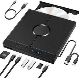 OEM Lector Cd Dvd Externo - Usb 3 0 Y Usb C - Compatible Con Windows Y Mac - Para Portatil - 1 Unidad
