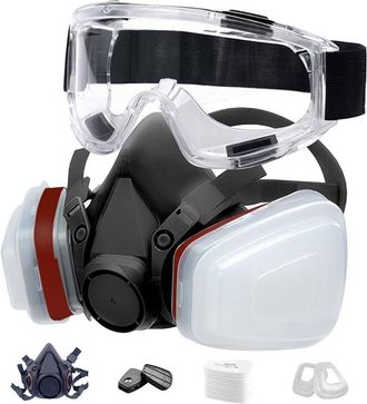 OEM Mascarilla Antipolvo 18 En 1, Reutilizable Con Filtro Para Pintura, Para Pulverizaci&oacute;n, Pintura, Construcci&oacute;n, Productos Qu&iacute;micos Y Bricolaje. Color N