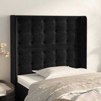 vidaXL Cabecero Con Orejas De Terciopelo Negro 83x16x118/128 Cm Vidaxl