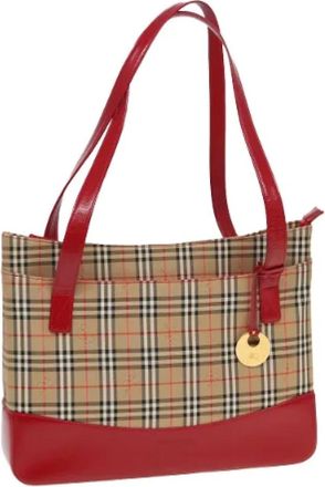 Burberry Pre-owned Tote Bags, female, Beige, Size: ONE SIZE Pre-owned Vintage Canvas Tote Bag