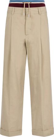 Dsquared2 Plooibroek met geborduurd logo - Beige