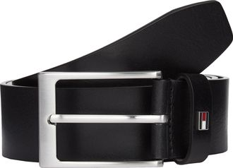 Tommy Hilfiger Lederg&uuml;rtel TOMMY HILFIGER LAYTON 4.0 cm breit, Herren, Gr. 11,5, schwarz, Rindsleder, unifarben, G&uuml;rtel Lederg&uuml;rtel, Gr&ouml;ssenverstellbar