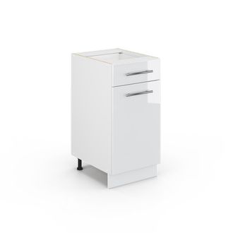 Vicco Mueble Bajo De Cocina Fame-line, Blanco Alto Brillo, 40 Cm Sin Encimera