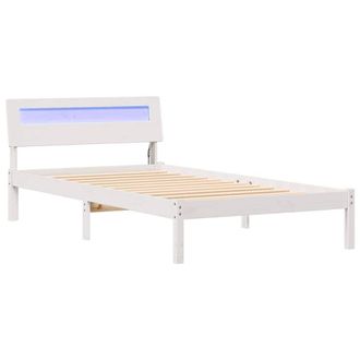 Berkfield Home with LED Strip Lights with Headboard White 75 x 190 cm Pine wood