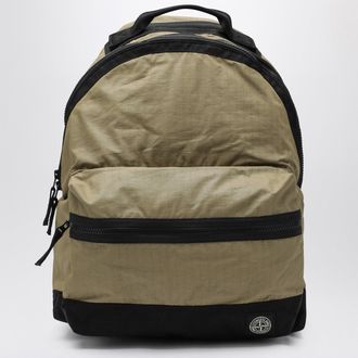 Stone Island Military green cotton ripstop backpack