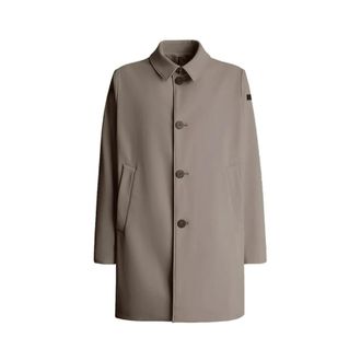Roberto Ricci Design Single-Breasted Coats, male, Gray, Size: XL Winter Thermo Trench Coat