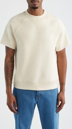 BP. Fleece Short Sleeve Sweatshirt in Ivory Cream at Nordstrom, Size Xx-Large