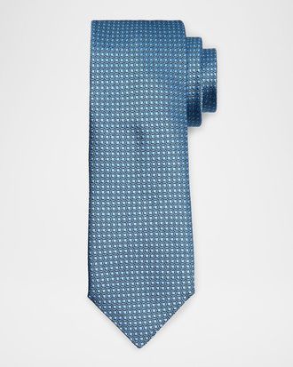 Canali Men & apos;s Textured Dot Silk Tie
