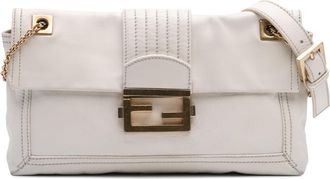 Fendi Pre-owned Womens Leather Crossbody Bag - White - One Size
