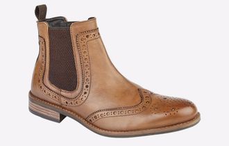 Roamers Hamlin Brogue Ankle Boot Mens - Tan - Size UK 10