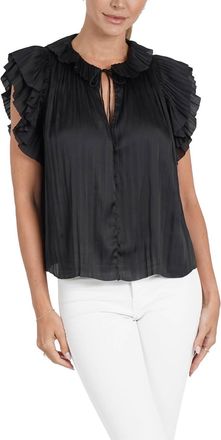 Love Token Daphne Flutter Sleeve Top In Black