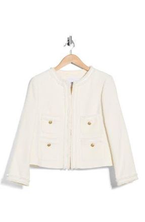 L.k. Bennett Charlie Tweed Jacket in Cream at Nordstrom Rack, Size 10 Us / 14 Uk