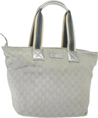 Gucci Pre-owned Canvas gucci-bags - Dames - Vintage Shopper - Grijs - ONE Size - Leer - Vintage