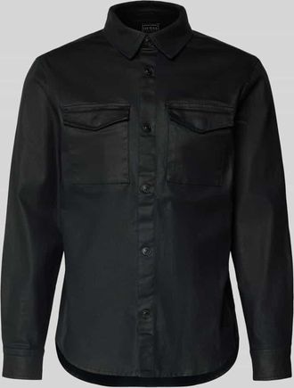 Guess Regular Fit Hemdjacke mit Brusttaschen Modell THEO in Black, Gr&ouml;&szlig;e XXL
