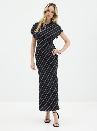 Soaked In Luxury Womens Marcela contrasting stripes satin dress