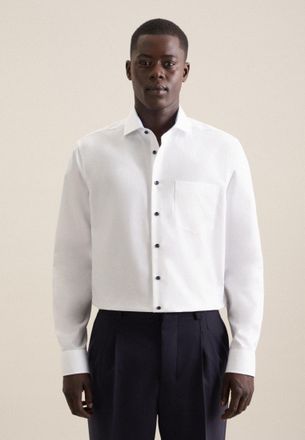 Seidensticker Businesshemd SEIDENSTICKER Regular, Herren, Gr. XXL45, normale &Auml;rmell&auml;ngen, weiss (wei&szlig;), 100% Baumwolle, unifarben, regular fit, 2-Knopf-Manschette, 