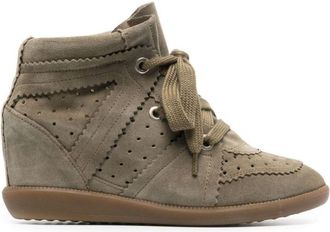 Isabel Marant Taupe Bobby Wedge Sneakers