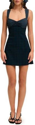 For Love & Lemons Blue River Gingham Minidress in Navy at Nordstrom Rack, Size Small