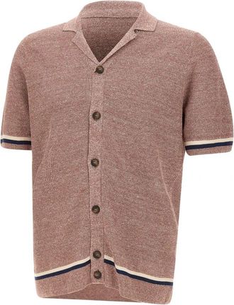Gran Sasso Gebreid overhemd - Heren - Vesten - Rood - 3XL - Katoen - Truien & Vesten
