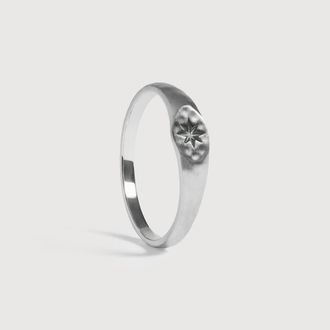 Monica Vinader Sterling Silver Guiding Star Signet Ring