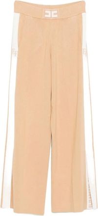 Elisabetta Franchi Wide Broeken - Dames - Wijde Broeken - Beige - M - Broeken