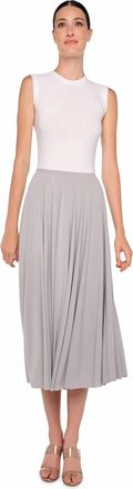 Norma Kamali Flared Midi Skirt In Grey