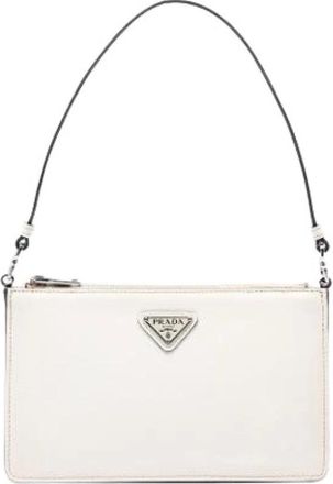 Prada Pre-owned Saffiano Schoudertas - Dames - Vintage Schoudertas - Wit - ONE Size - Leer - Vintage