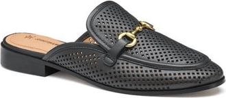 Johnston & Murphy Ali Perforated Bit Mule in Black Glove Leather at Nordstrom, Size 8