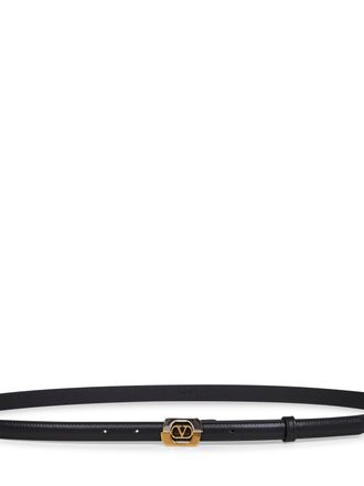 Valentino Garavani Mens Black Vlogo Signature Belt Calf Leather
