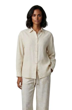 Lords of Harlech Womens Long Sleeve Linen Shirt in Natural at Nordstrom, Size Xx-Large