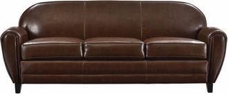 Rendez-Vous Déco Rendez-vous Déco - Sofá de 3 plazas en piel recubierta de color marrón - Club