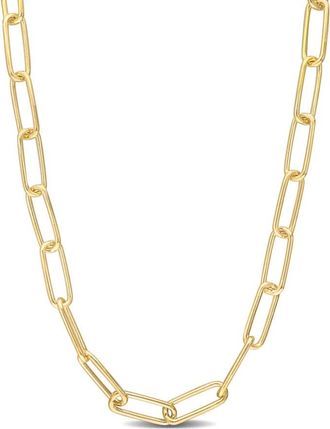 Amour 5mm Paperclip Chain Necklace In Yellow Plated Sterling Silver, 20 In