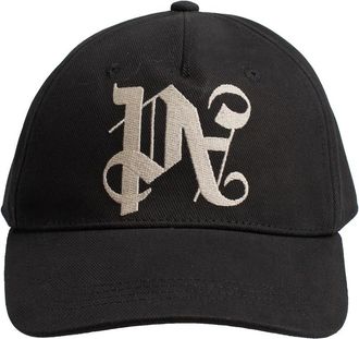 Palm Angels PA Monogram Cap - Heren - Petten - Zwart - ONE Size - Katoen - Accessoires