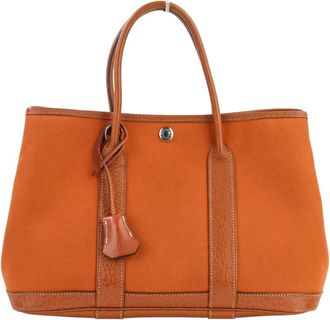 Herm&egrave;s Orange Potiron Toile Officier Negonda Leather Tote Bag (Pre-Owned)