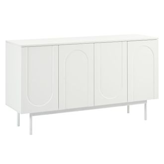 Urban Meuble Mueble de ba&ntilde;o blanco con puertas talladas