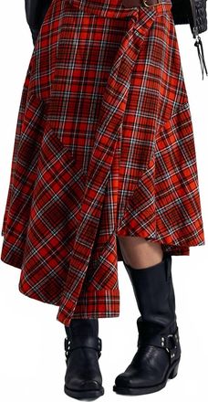 Free People Take Me Along Circle Skirt In Scarlet Combo